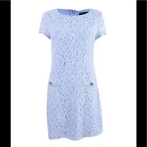 Tommy Hilfiger Lace Shift Dress - Light Blue